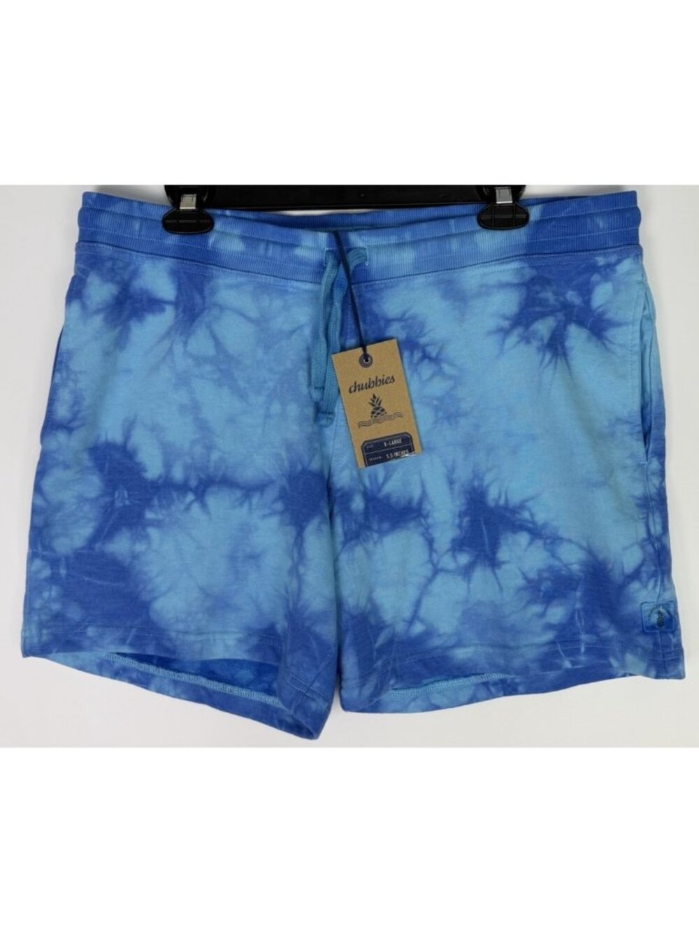 Chubbies The Riptide Sweatshorts Lounge Shorts Blue Tie Dye Mens XL x 5.5 in